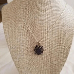 Rough Cut Tanzanite Sterling Silver necklace